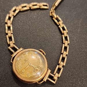 Vintage Rare Omega 14K Subsecond Ladies Watch Working 14K GF Bracelet